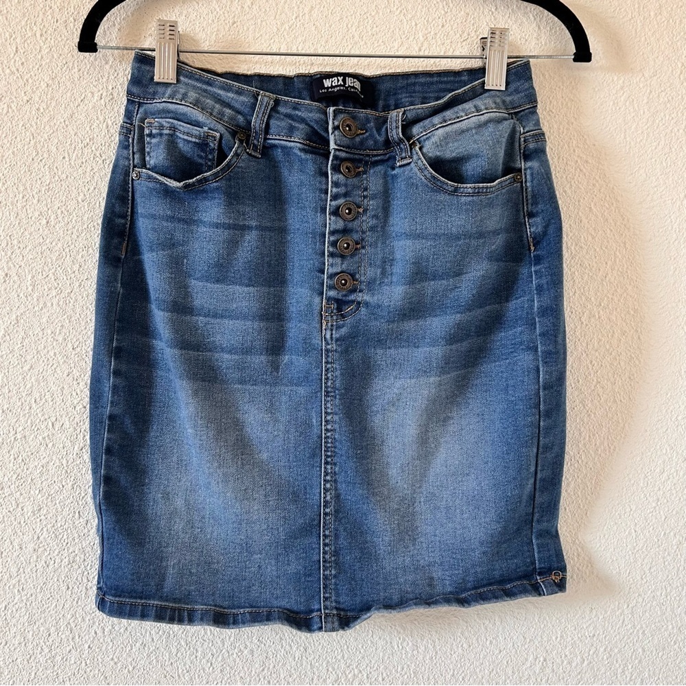 WAX JEAN Denim Button Fly Skirt Women Women Size Medium